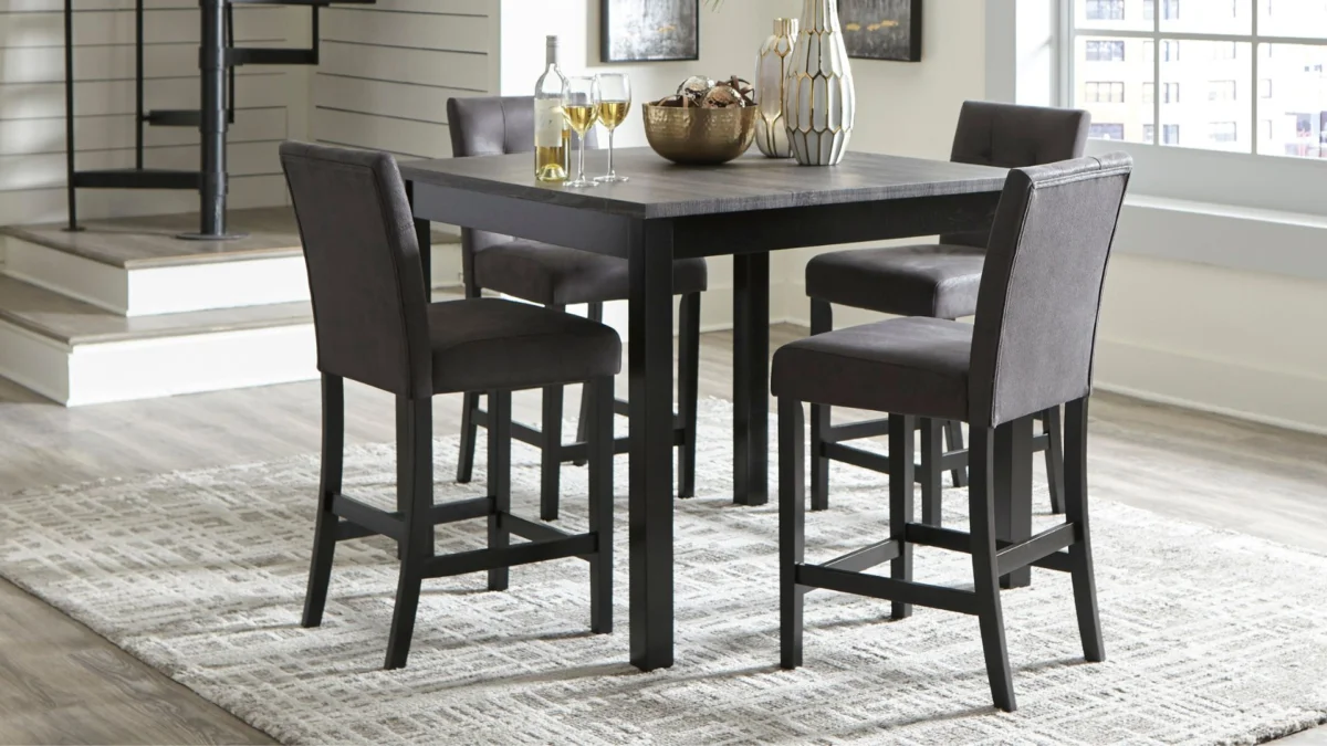 4 SEATER GARVINE SQUARE COUNTER TABLE SET D161-223