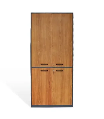 STEEL STATIONARY CUPBOARD 4 DOOR WITH WOODEN FINISH KM-W18