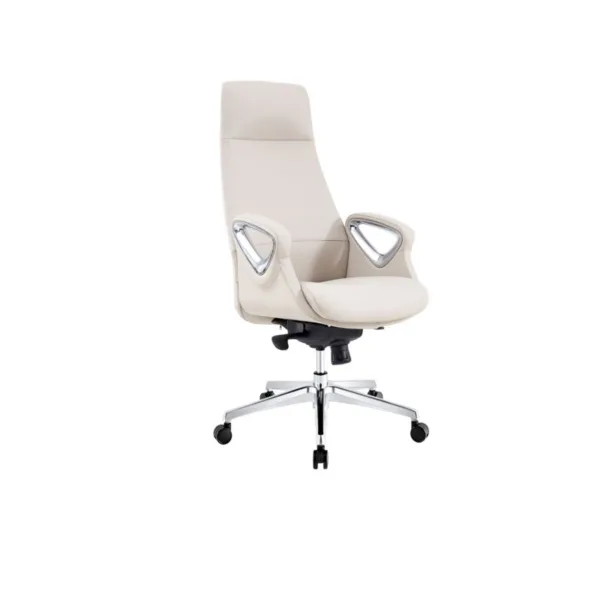 EXECUTIVE WHITE LEATHER HIGH BACK OFFICE CHAIR PY-12