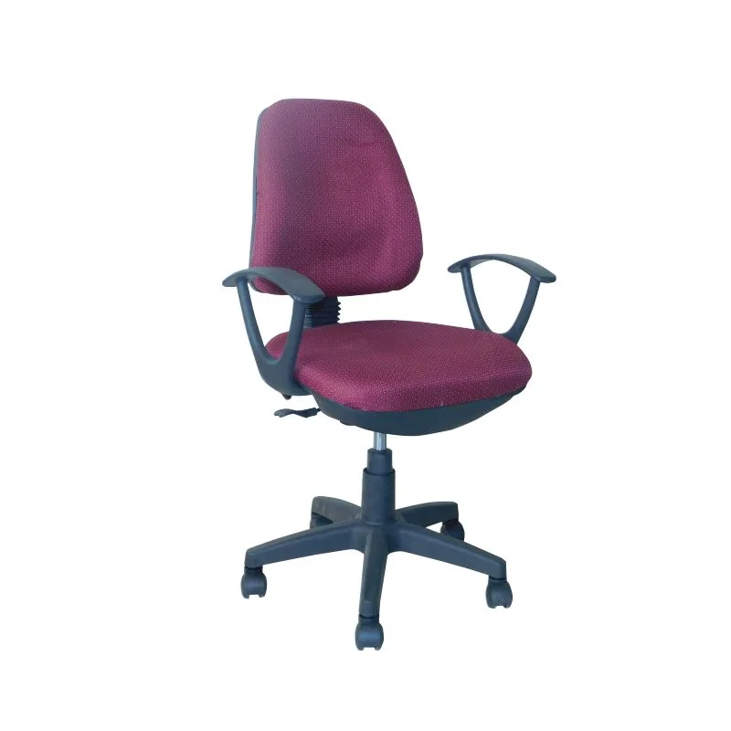 SECRETARIAL MAROON FABRIC CHAIR WITH ARMREST 301A