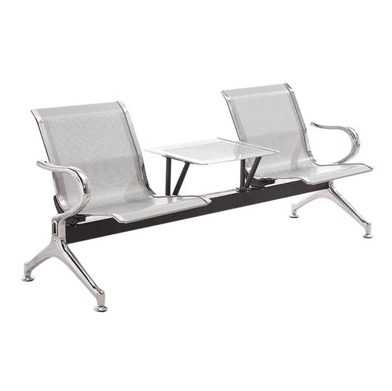 TWO SEATER STAINLESS STEEL LINK CHAIR WITH TABLE YD-B102T