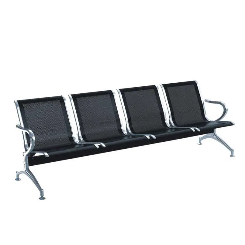 FOUR SEATER BLACK STAINLESS STEEL LINK CHAIR YD-B104