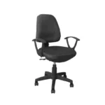 SECRETARIAL BLACK FABRIC CHAIR WITH ARMREST 301