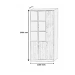 3 DOOR WOODEN BOOK CABINET WITH GLASS DOOR D3K-2019/CSC-CE1204
