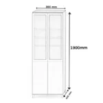 2 DOOR WOODEN BOOK CABINET WITH GLASS DOOR T-CA0804M