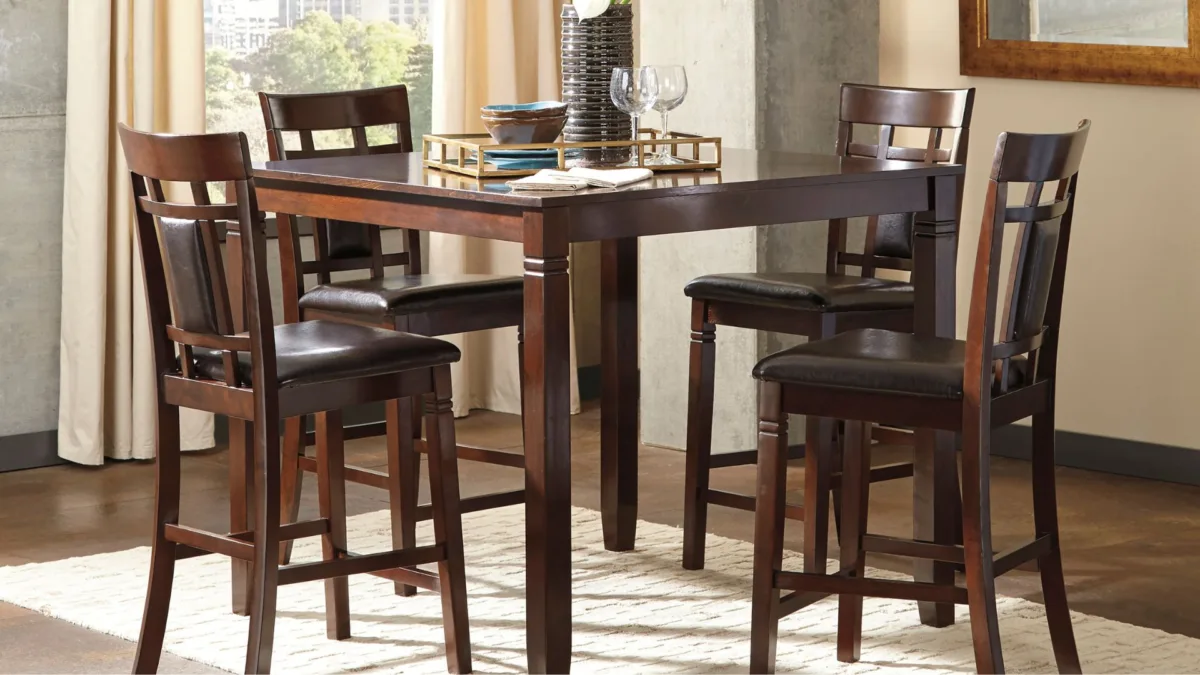 Bennox Counter Height Dining Room Table and Bar Stools (Set of 5) D384-223