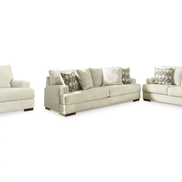 plush cushions and a sleek design sofa set