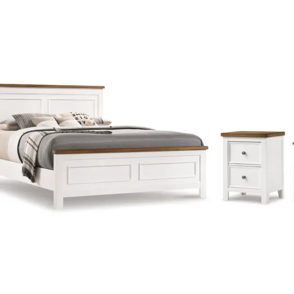 WESTCONI KING BEDROOM SET ( BED + 2 NIGHTSTANDS + MIRRORED DRESSER)