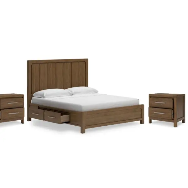 CABALYN BEDROOM SUITE (BED + 2 NIGHTSTANDS + MIRRORED DRESSER + CHEST OF DRAWERS)