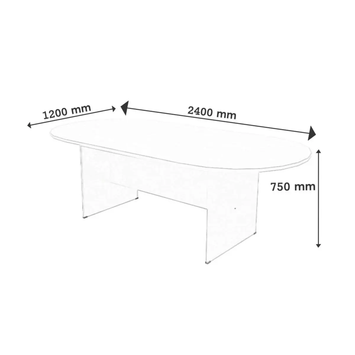 2400mm OVAL CONFERENCE TABLE - Image 2
