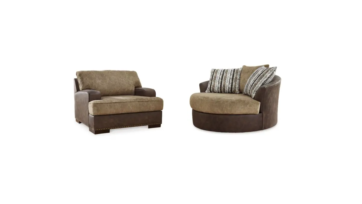 ALESBURY  6 SEATER SOFA SET WITH A SWIVEL CHAIR - Image 3