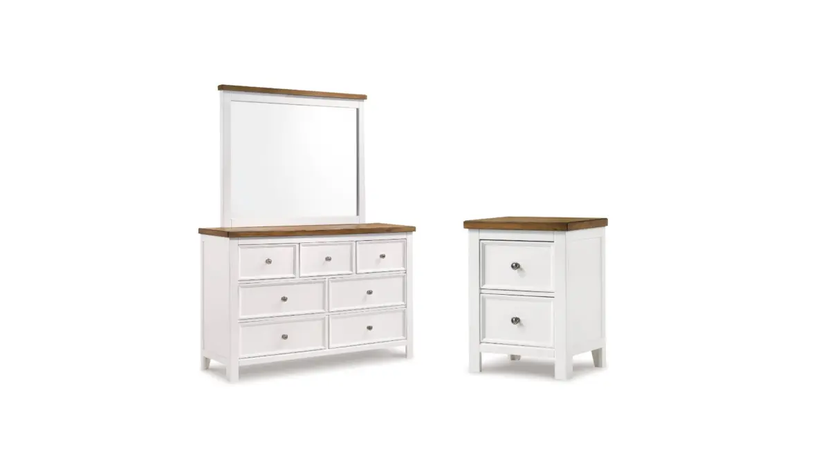 WESTCONI KING BEDROOM SET ( BED + 2 NIGHTSTANDS + MIRRORED DRESSER) - Image 3