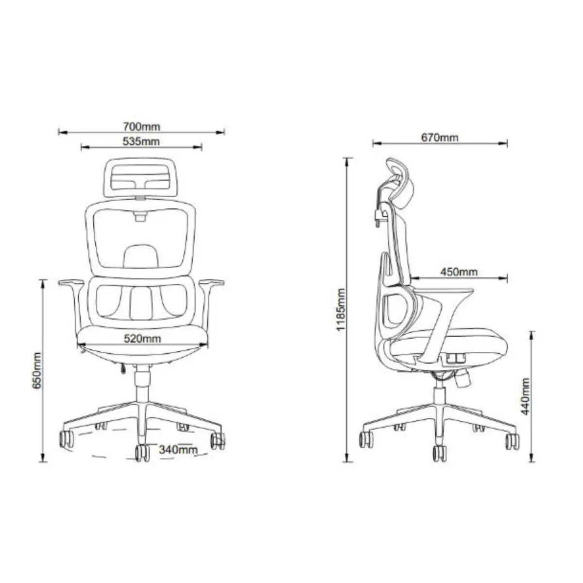 EXECUTIVE HIGH BACK ERGONOMIC MESH CHAIR Q202A-DP - Image 4