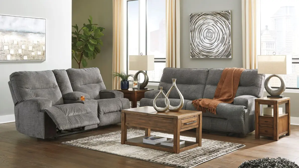 COOMBS RECLINING 6 SEATER SOFA SET - Image 4