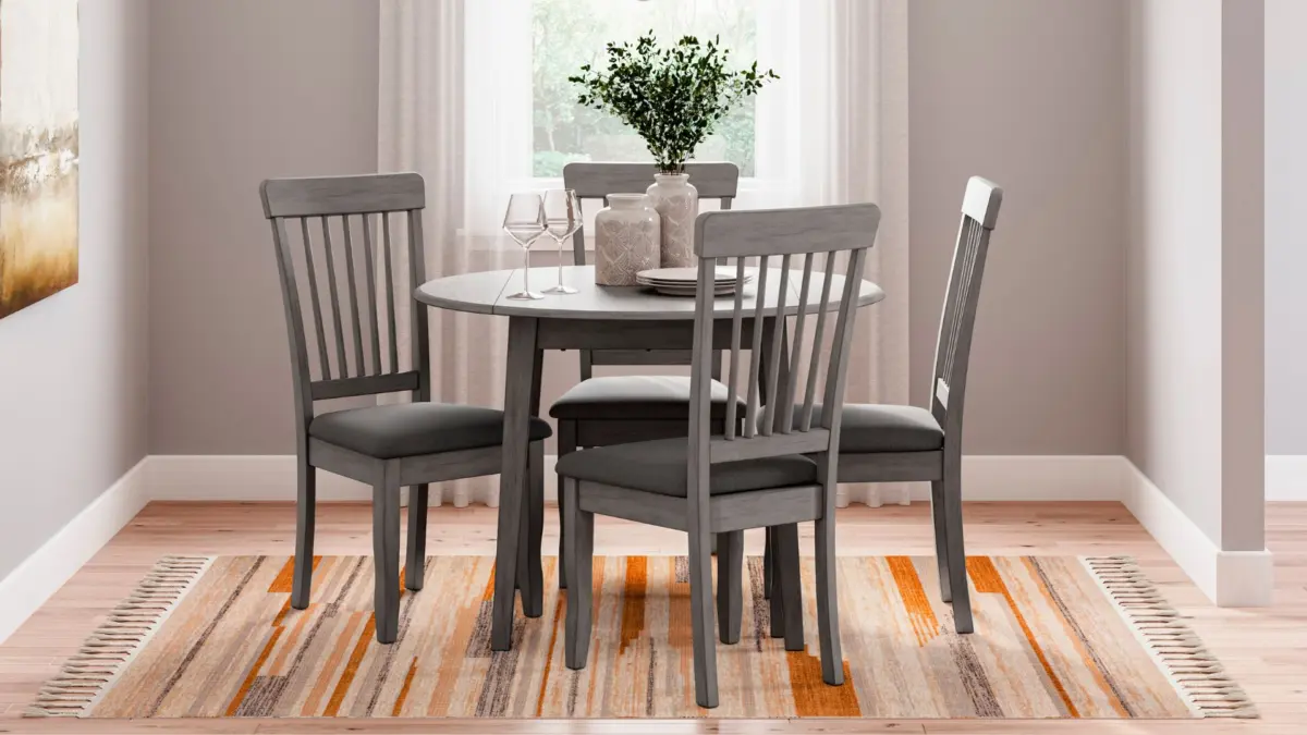 SHULLDEN DROP LEAF DINING SET WITH 4 CHAIRS - Image 4