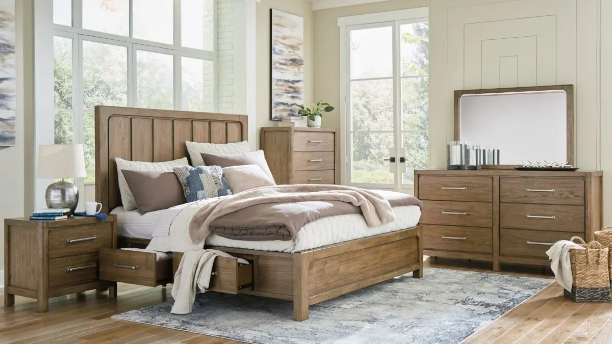 CABALYN BEDROOM SUITE (BED + 2 NIGHTSTANDS + MIRRORED DRESSER + CHEST OF DRAWERS) - Image 4