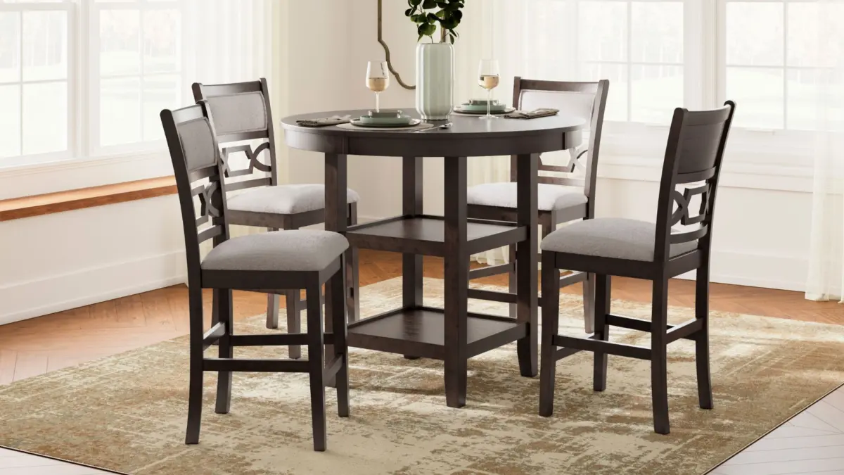 LANGWEST COUNTER HEIGHT DINING SET WITH 4 CHAIRS - Image 4