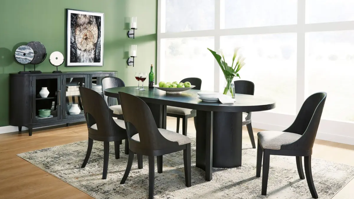 ROWANBECK DINING SET WITH 6 CHAIRS - Image 4