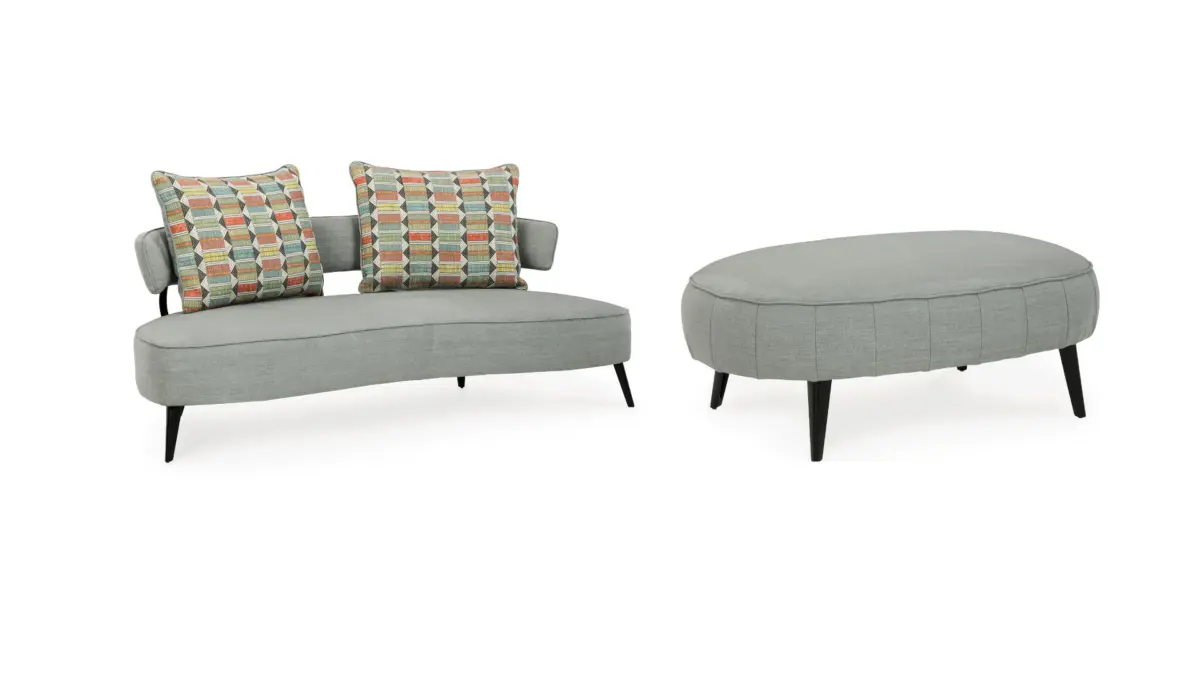 HOLLYANN 3 SEATER SOFA WITH OTTOMAN (GRAY) - Image 1