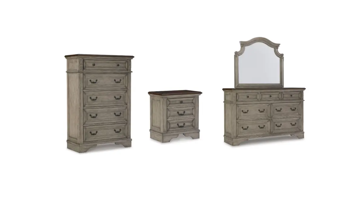 LODENBAY BEDROOM SUITE (BED + 2 NIGHTSTANDS + MIRRORED DRESSER + CHEST OF DRAWERS) - Image 2