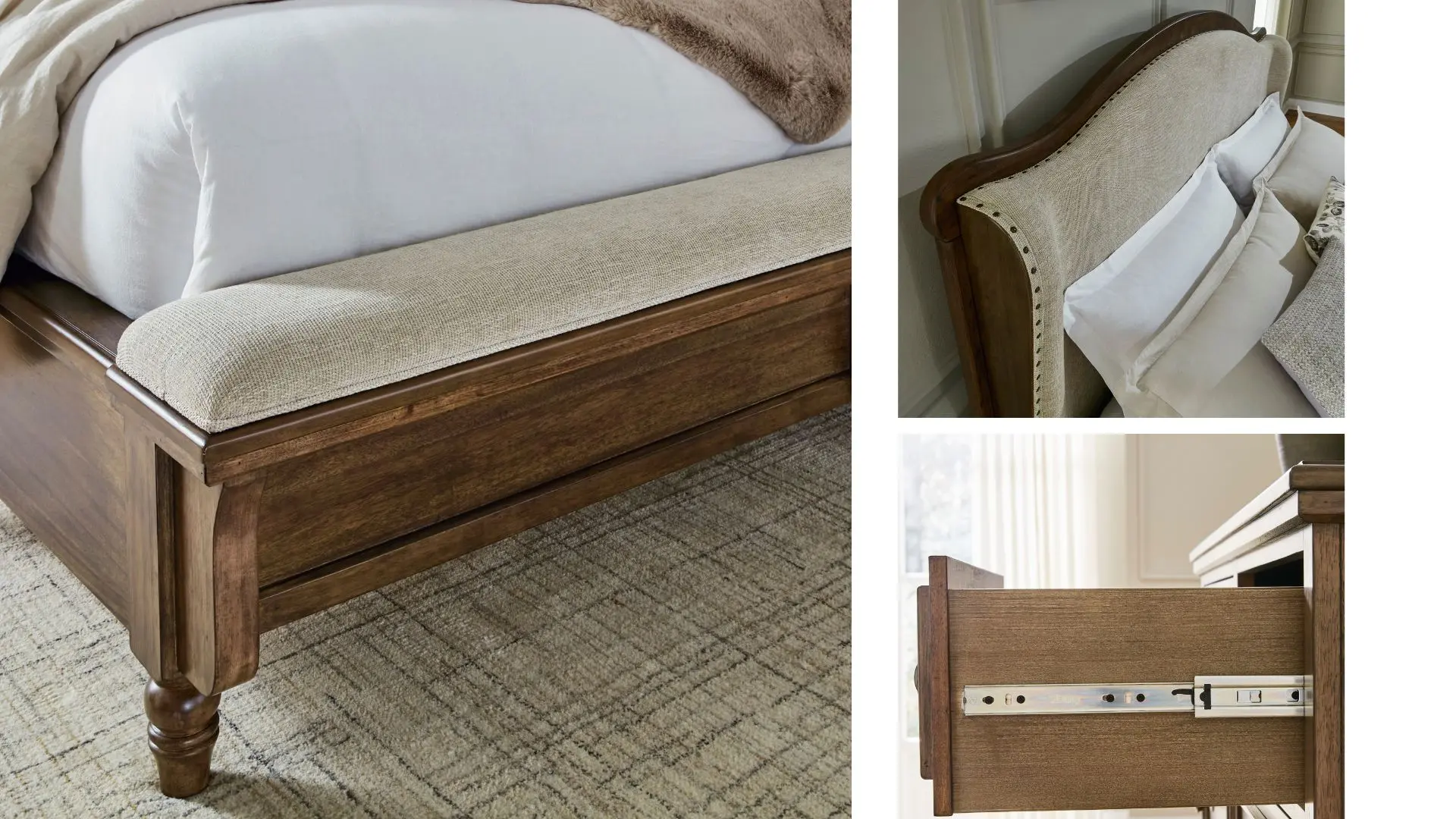 0KzJ2pDJ1EdHiMiquv8KzLleOAUn1VMGJbk38b0G.jpg STURLAYNE KING BEDROOM SET (BED + 2 NIGHTSTANDS + MIRRORED DRESSER + CHEST OF DRAWERS) - Image 5