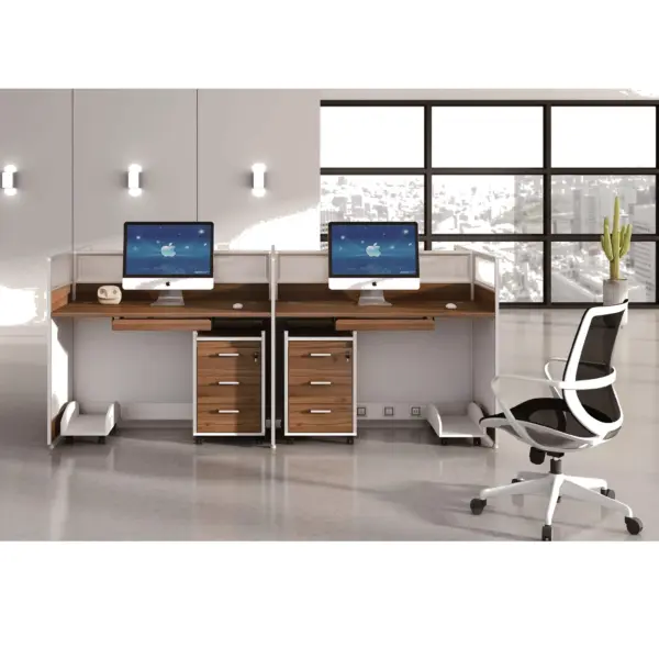 modern, space-efficient 4-person office desk solution