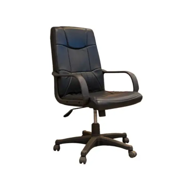 MEDIUM BACK BLACK PU CHAIR 21-002