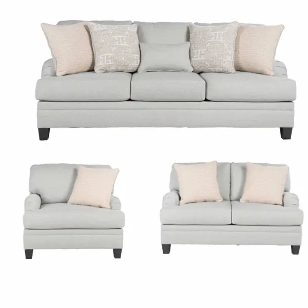 BRALYNN 6 SEATER FABRIC SOFA SET WITH OTTOMAN 35196
