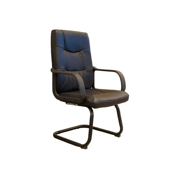 BLACK PU VISITOR CHAIR 21-003