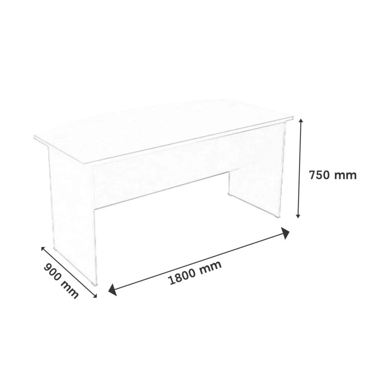1800mm OFFICE TABLE SPGT180A/SPGMB180A - Image 2
