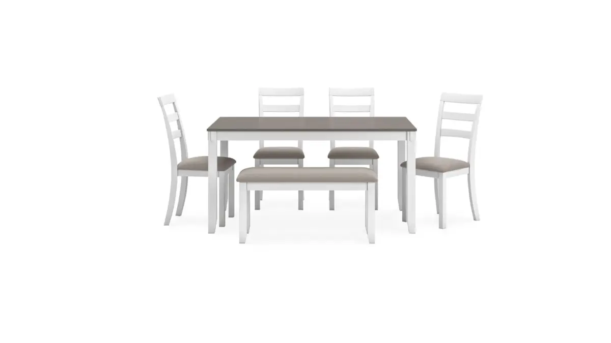 STONEHOLLOW DINING SET WITH 4 CHAIRS AND A BENCH - Image 2