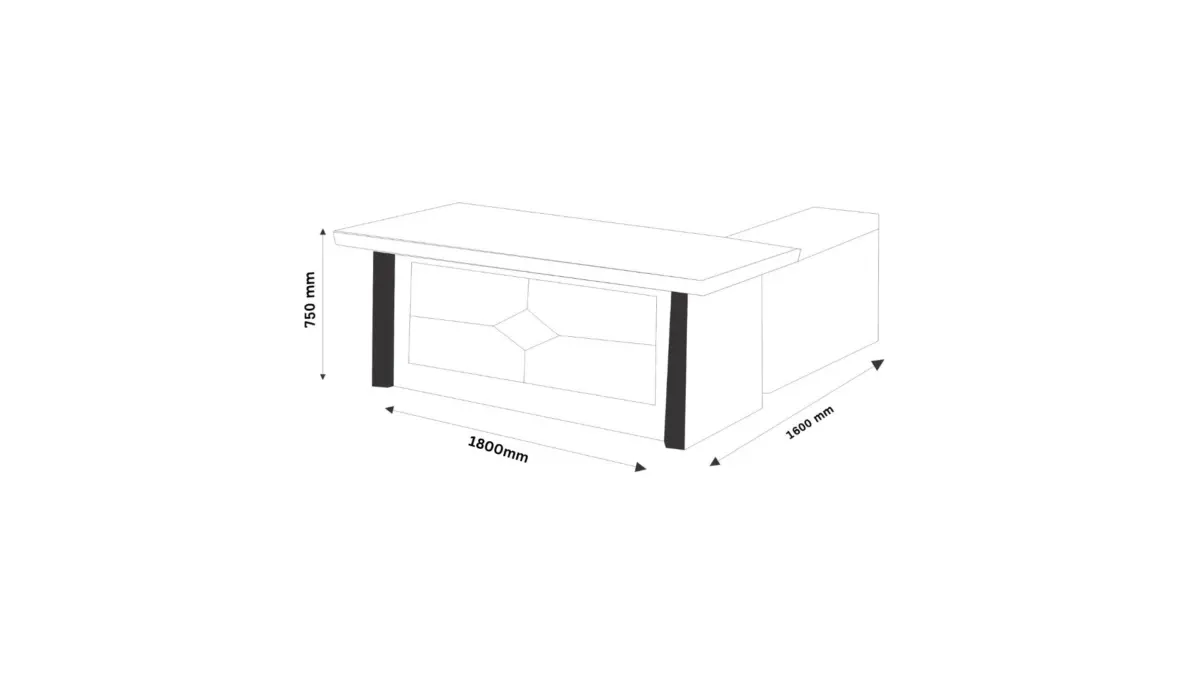 8318 OFFICE TABLE EXEC 1.8MT (HILP) - Image 2