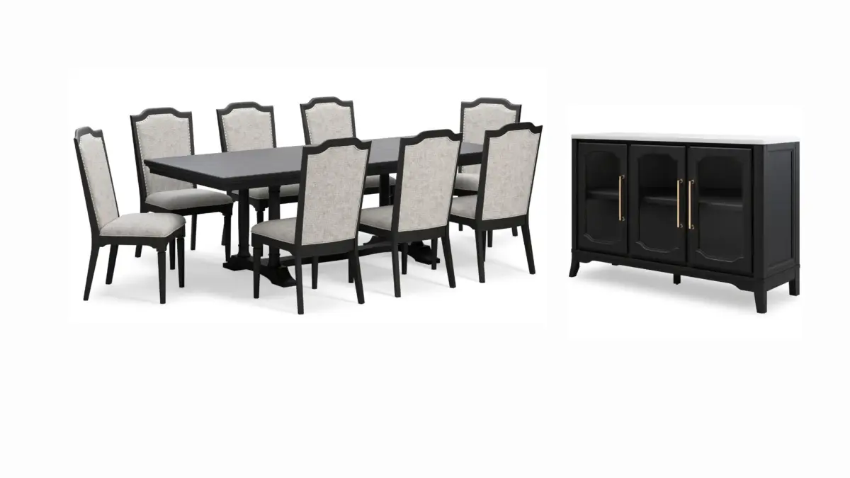 WELLTERN DINING SET WITH 8 CHAIRS AND A SERVER - Image 1