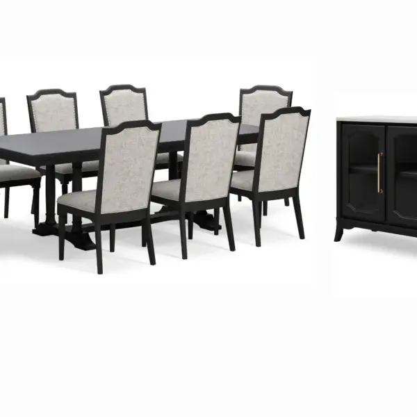 WELLTERN DINING SET WITH 8 CHAIRS AND A SERVER