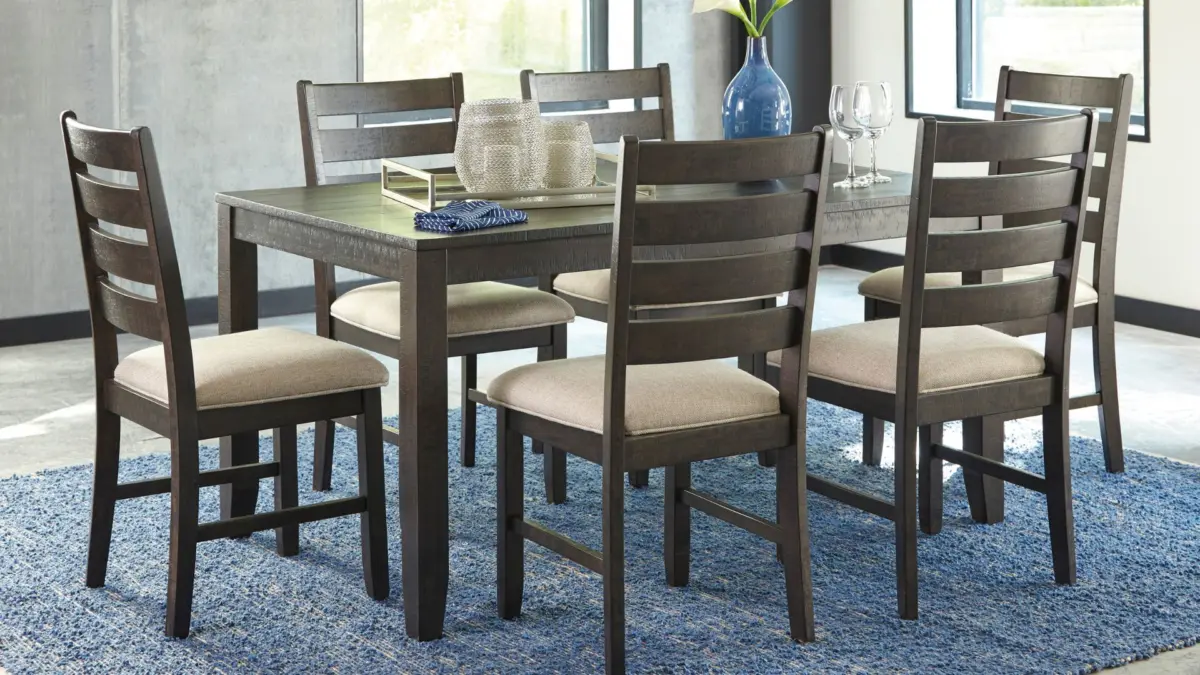 ROKANE DINING ROOM TABLE WITH 6 CHAIRS - Image 5