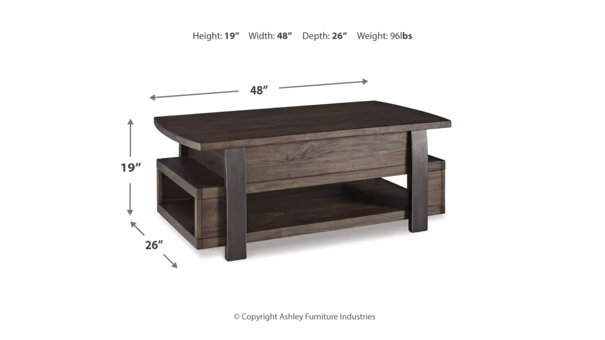 VAILBRY LIFT-TOP COFFEE TABLE SET - Image 3