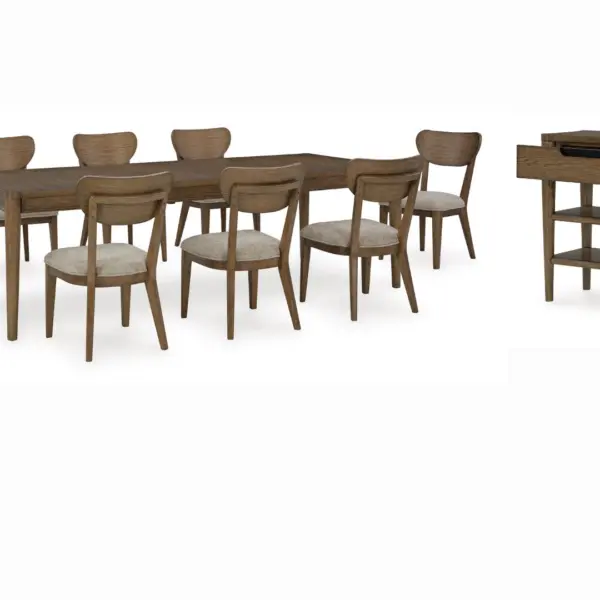 ROANHOWE DINING SET WITH 10 CHAIRS AND A SERVER