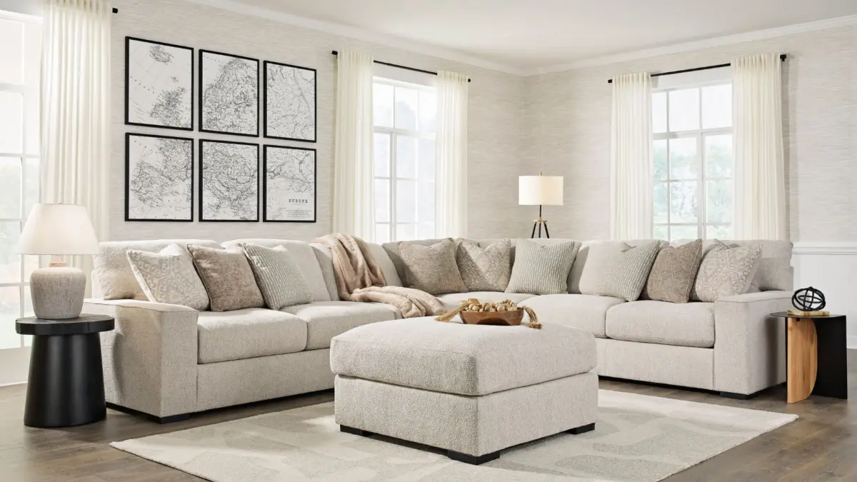 BALLYTON SECTIONAL SOFA SET WITH OTTOMAN - Image 7