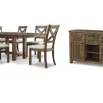 MORIVILLE DINING SET WITH 8 CHAIRS AND A SERVER