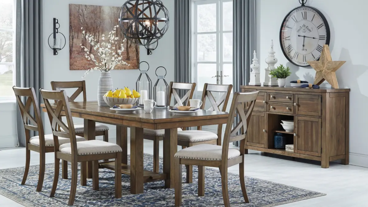 MORIVILLE DINING SET WITH 6 CHAIRS AND A SERVER - Image 6