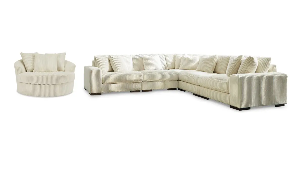 LINDYN SECTIONAL SOFA SET WITH OTTOMAN & SWIVEL CHAIR - 21104 - Image 1