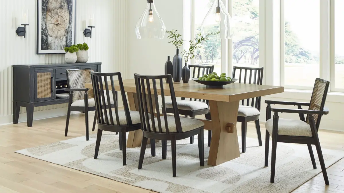 GALLIDEN DINING SET WITH 6 CHAIRS AND A SERVER - Image 7