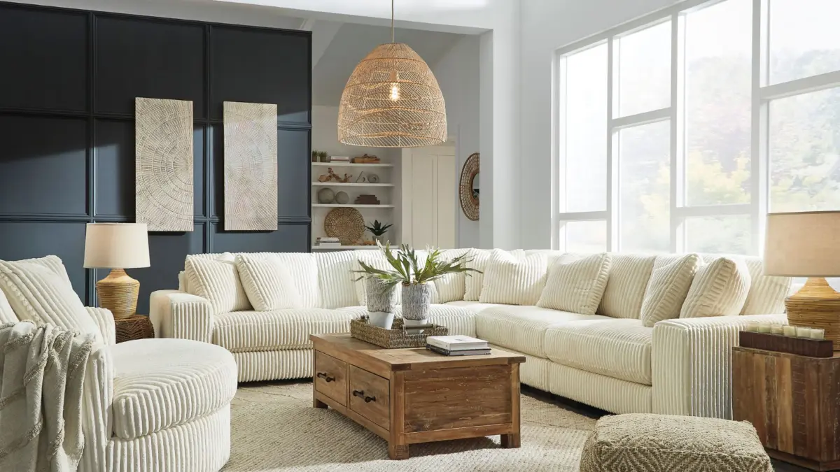 LINDYN SECTIONAL SOFA SET WITH OTTOMAN & SWIVEL CHAIR - 21104 - Image 6