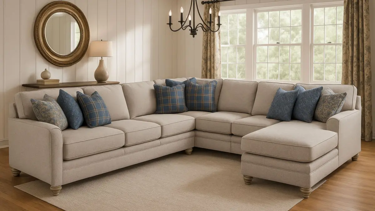 HUNTSWORTH SECTIONAL SOFA SET - DOVE GRAY - Image 6