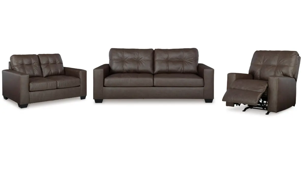 BARLIN MILLS RECLINING SOFA SET WITH OTTOMAN - Image 1