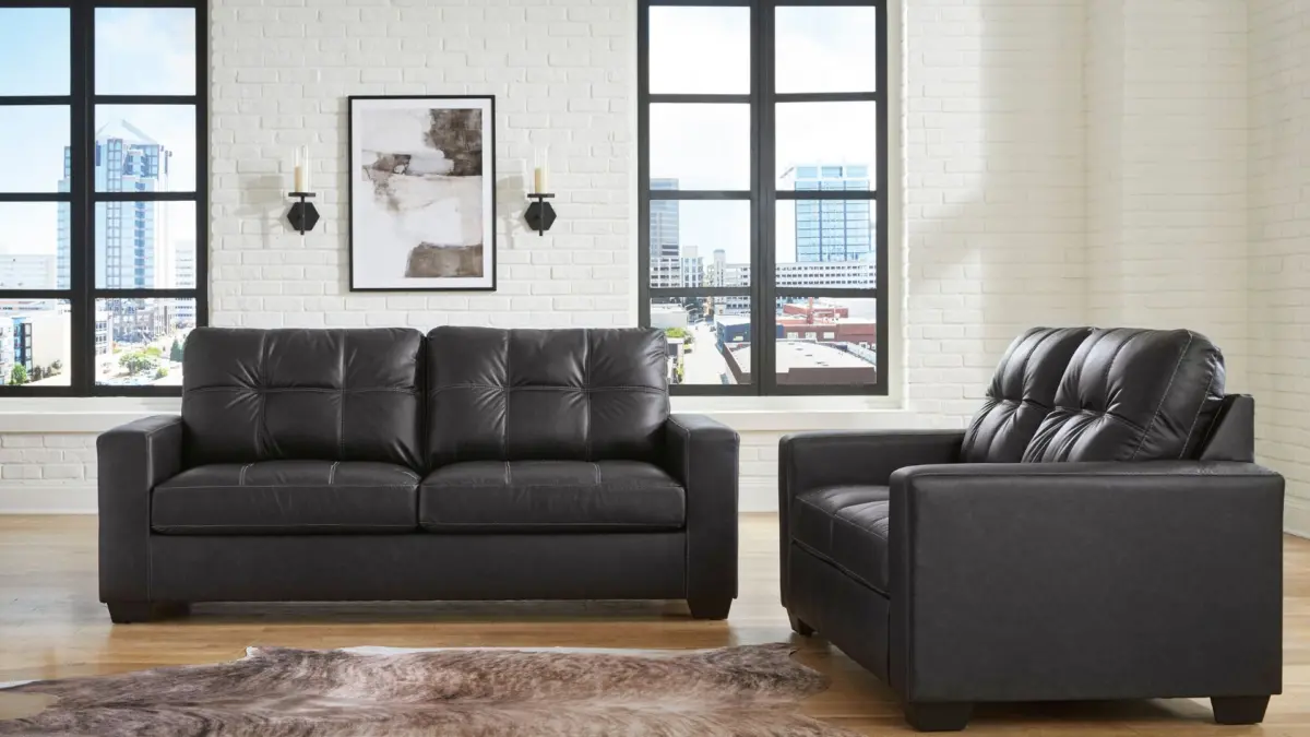 BARLIN MILLS RECLINING SOFA SET WITH OTTOMAN - Image 5
