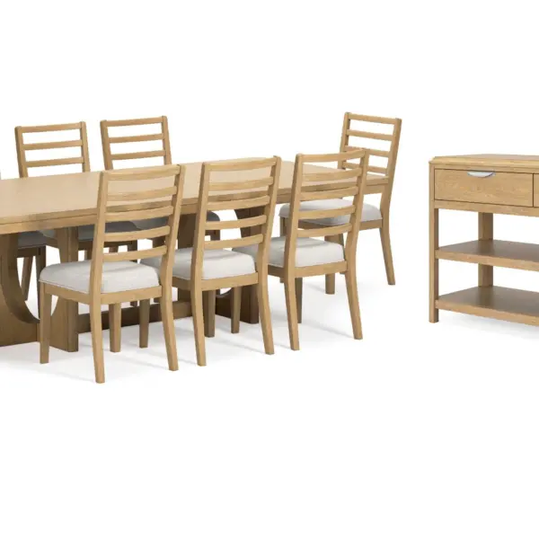 RENCOTT DINING SET WITH 8 CHAIRS AND A SERVER