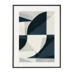 Navy Blue Geometric Framed Print