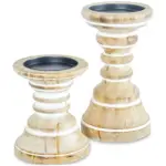 A52000493 CANDLE HOLDER SET 2PC SET (ASH)
