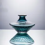 Blue Textured Glass Vase